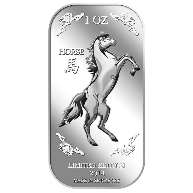 1Oz Golden Horse (Series 1) Silver Bar