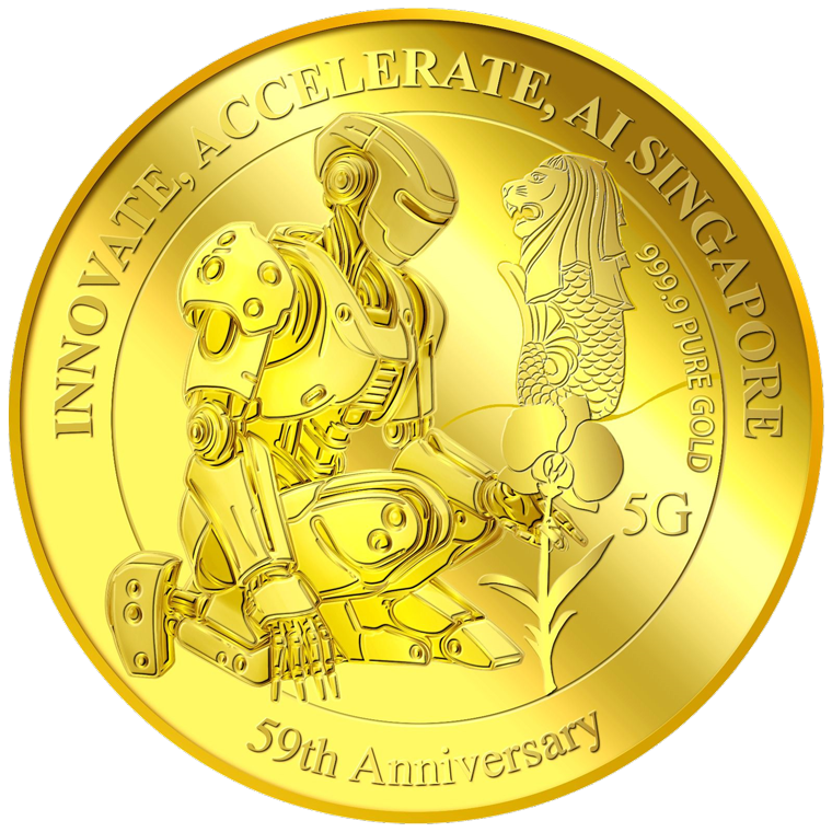 5g SG 59th Anniversary Gold Medallion (Year 2024)