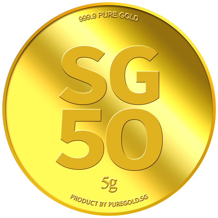 5g SG 50th Anniversary Gold Medallion (Year 2015)