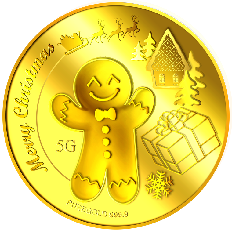 5g 2024 Gingerbread Gold Medallion