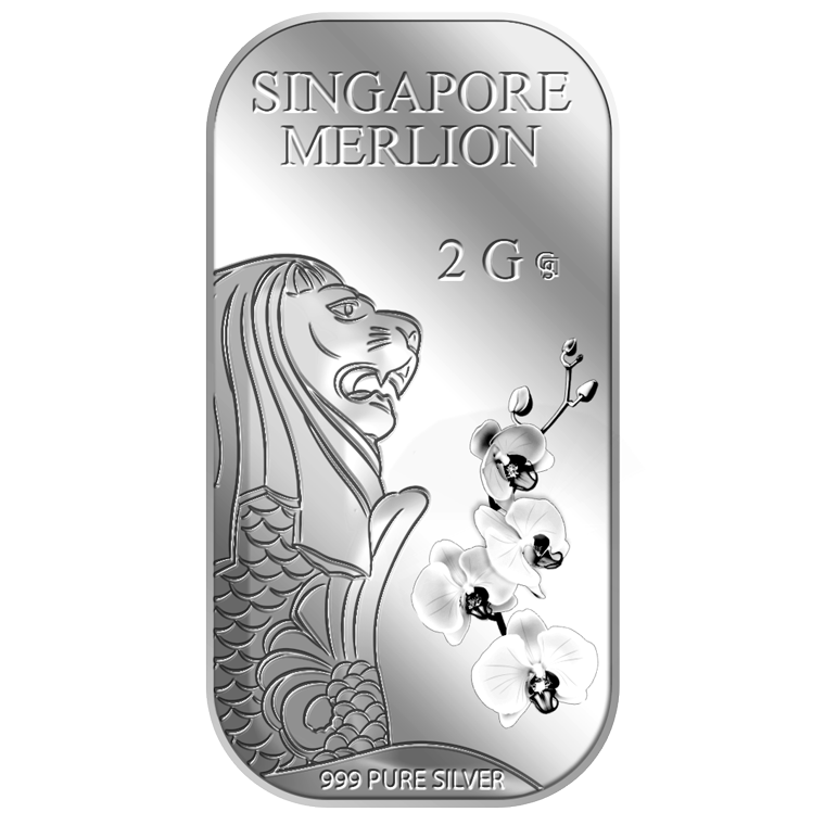 2g SG Merlion Orchid Silver Bar