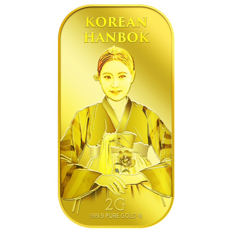 2g Korean Hanbok (Lady) Gold Bar