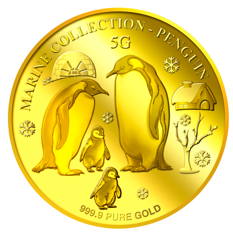 5g Penguin Gold Medallion