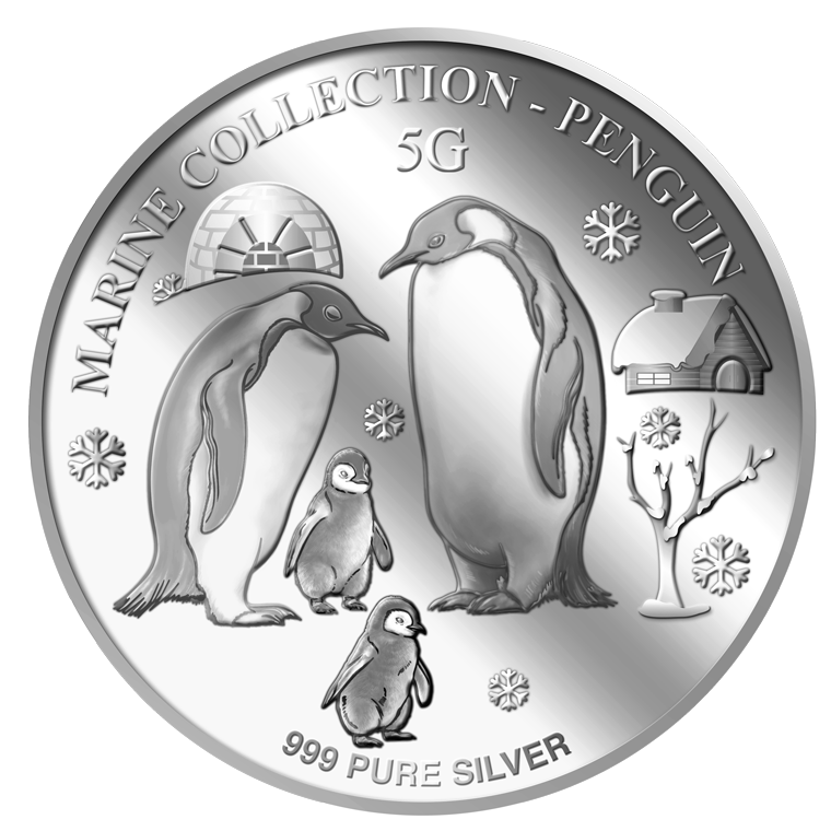 5g Penguin Silver Medallion